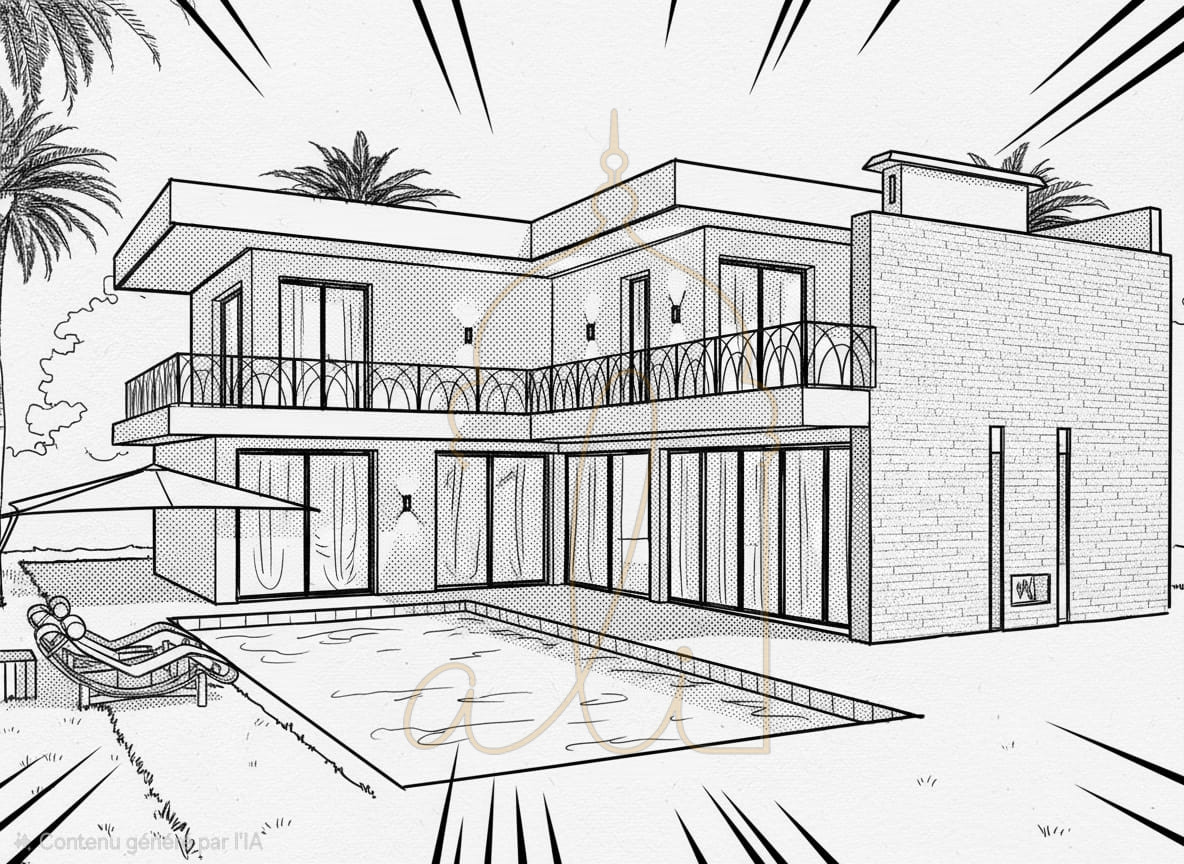 Villa style Riad - Zone urbaine - Titrée